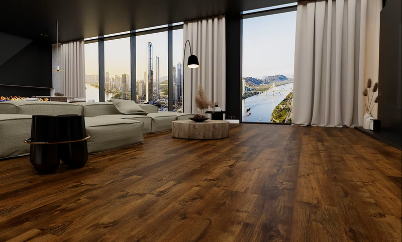 $2.99/sq. ft. ($70.62/Box)  Vinyl 7 Garnet "FARMHOUSE" with Attached Underlayment