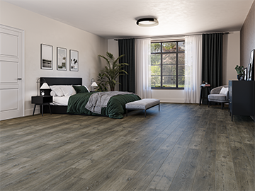 $4.39/sq. ft. ($77.74/Box)  Cushion Tech Vinyl Plank "KING'S BARN" with Attached Underlayment