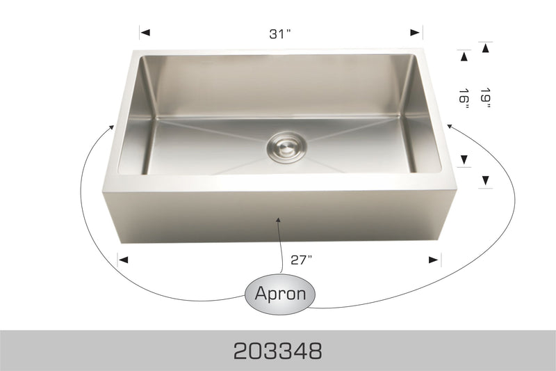 203348 Farmhouse/Apron Stainless Steel Kitchen Sink