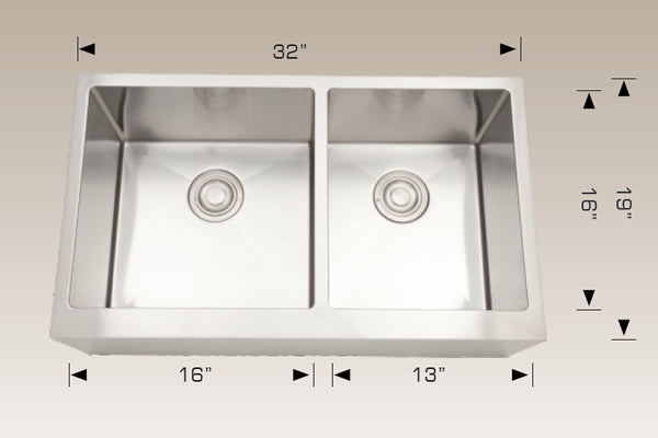 203623 Farmhouse/Apron Stainless Steel Kitchen Sink