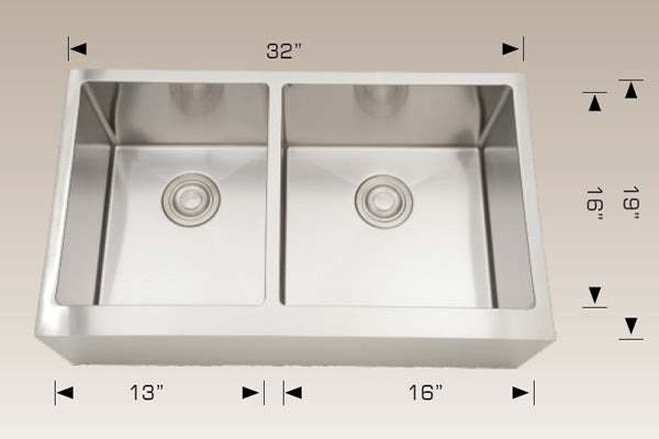 203624 Farmhouse/Apron Stainless Steel Kitchen Sink