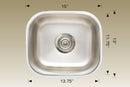 207008 Undermount Single Bowl Stainless Steel Kitchen Sink