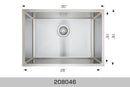 208046 Undermount Single Bowl Stainless Steel Kitchen Sink