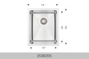 208055 Undermount Single Bowl Stainless Steel Kitchen Sink