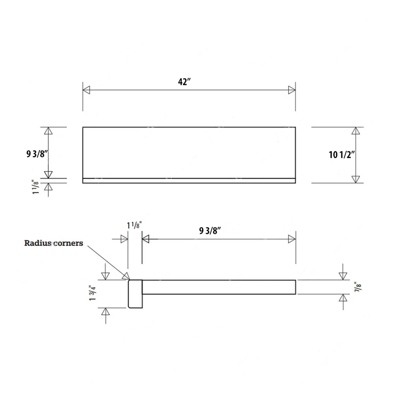STAIR TREAD SOLID OAK ST101 42”*10”*7/8” Square Edge With the Return Close
