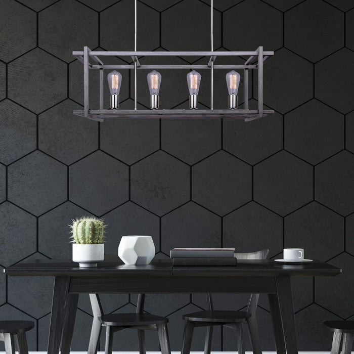 CARLI Chandelier (brushed nickel and brushed dark grey)