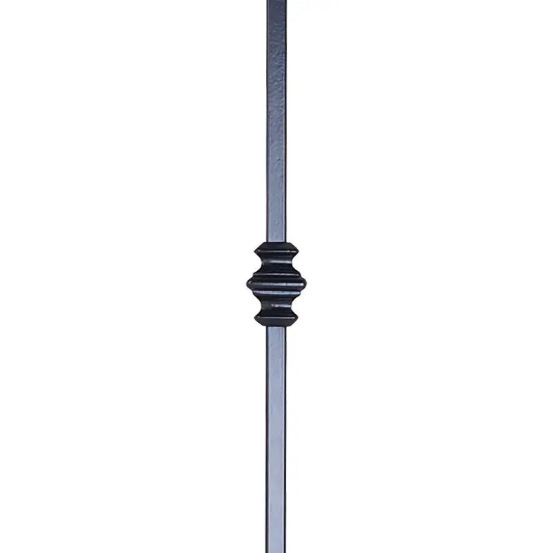 STAIR BALUSTER  PT683D44B 1/2″SQ. DOUBLE COLLAR TUBULAR PICKET 44″ – SATIN BLACK