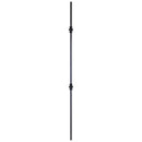 STAIR BALUSTER  PT683D44B 1/2″SQ. DOUBLE COLLAR TUBULAR PICKET 44″ – SATIN BLACK