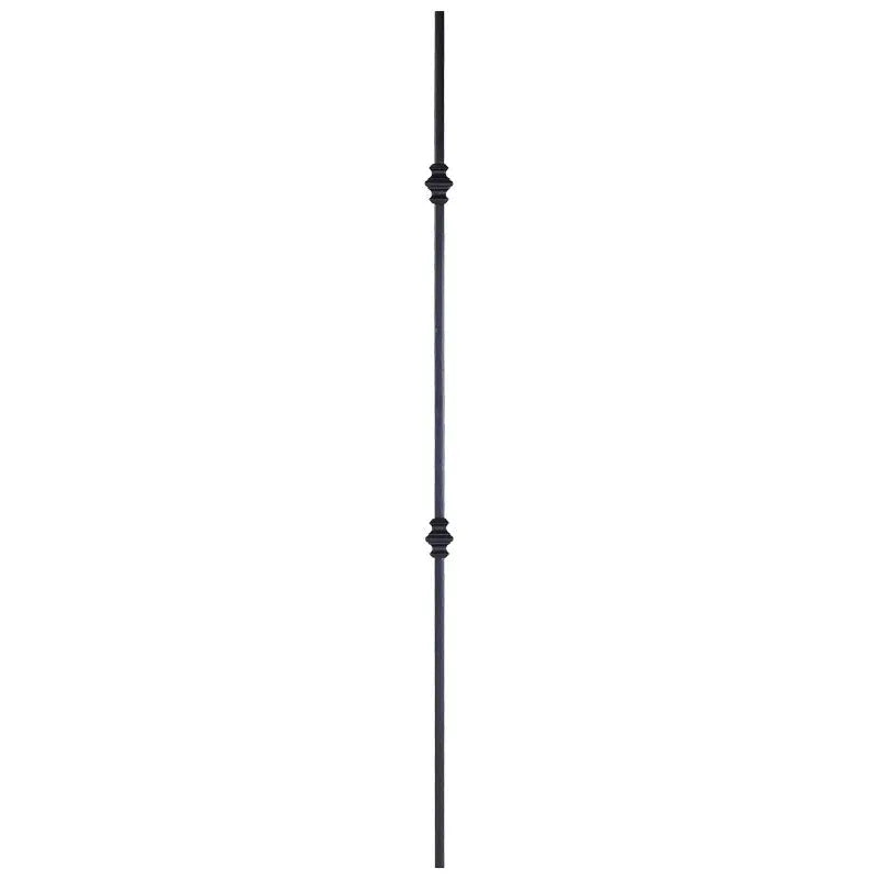 STAIR BALUSTER  PT683D44B 1/2″SQ. DOUBLE COLLAR TUBULAR PICKET 44″ – SATIN BLACK