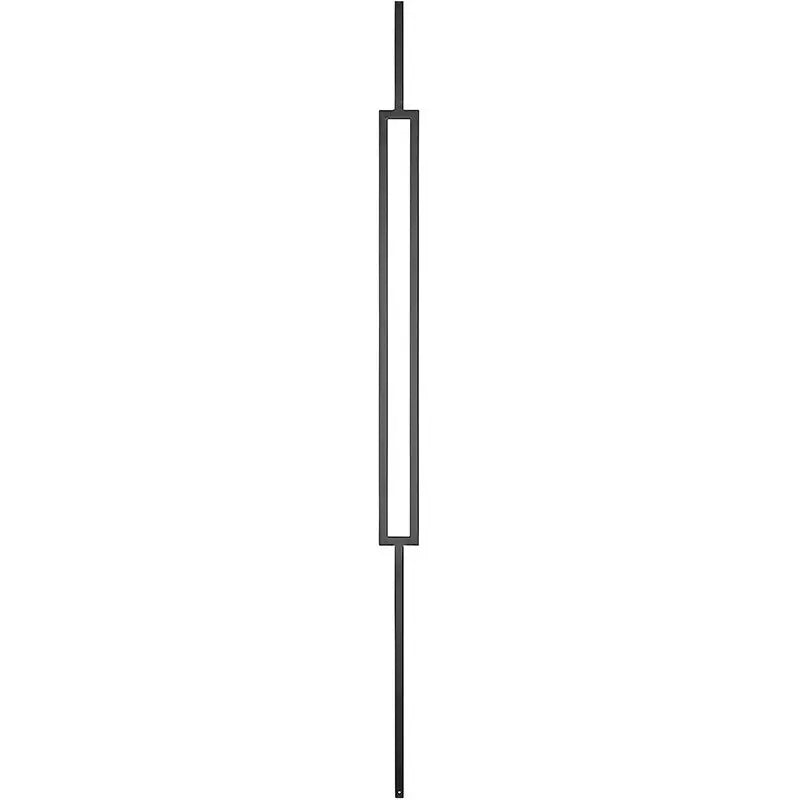 STAIR BALUSTER  PTM1SB 1/2″SQ. SLIM SINGLE RECTANGLE MODERN TUBULAR PICKET 2 1/4″ X 44″ – SATIN BLACK