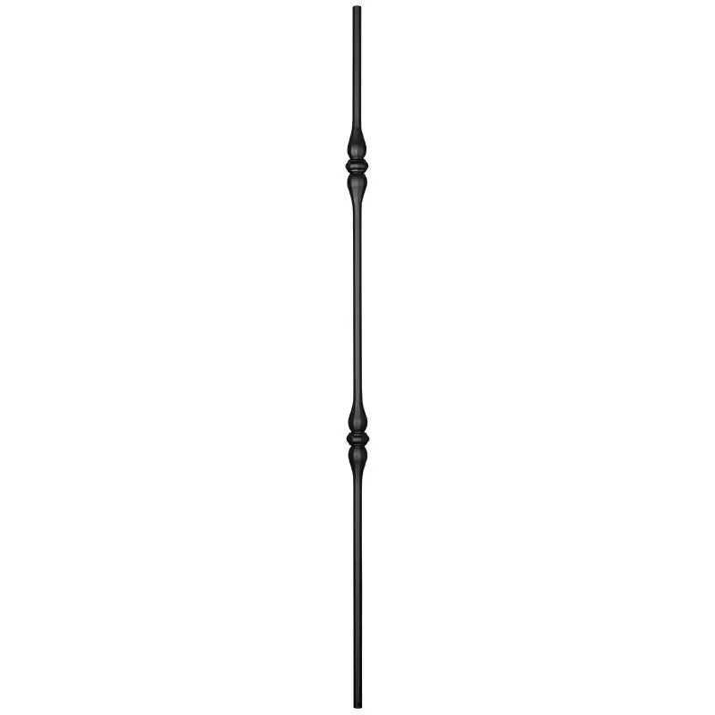 STAIR BALUSTER PTR5084B 9/16″ROUND DOUBLE COLLAR TUBULAR PICKET 44″ – SATIN BLACK