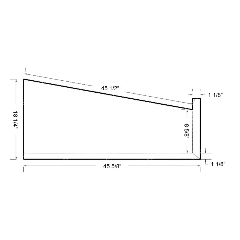 STAIR TREAD SOLID OAK ST101 Standard Pie Shape Square Edge With the Return Open Right