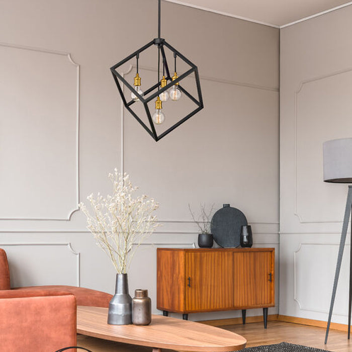 VERTICAL 4Lt. Pendant (Bronze + Olde Brass)