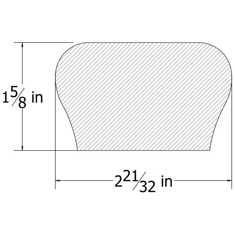 WH1158258HM RAISED HARD MAPLE HANDRAIL 2 21/32″ X 1 5/8″ X 12 FT.