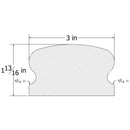 WH3113163O REGAL OAK HANDRAIL 3″ X 1 13/16″ X 12 FT.