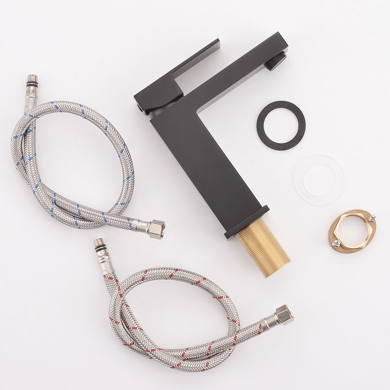 Black 1 Hole Single-Handle Bathroom Faucet 1181-11B