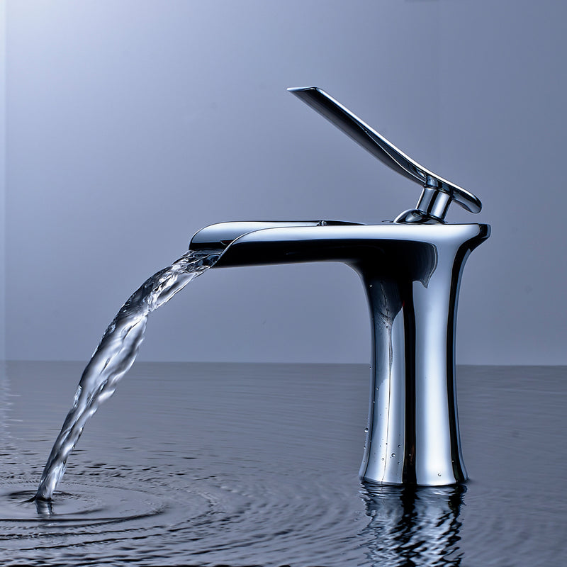 Chrome 1 Hole Single-Handle Bathroom Faucet 130-11C