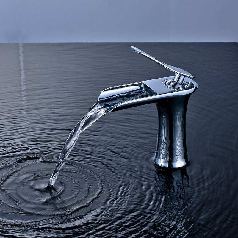 Chrome 1 Hole Single-Handle Bathroom Faucet 130-11C